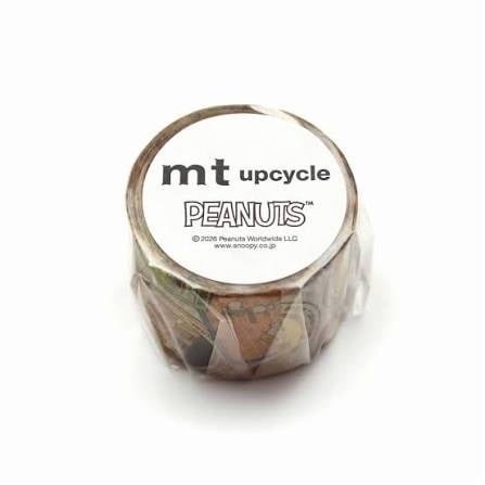 MT Upcycle Peanuts Vintage Etiketler Desenli Washi Bant 30 mm × 5 m