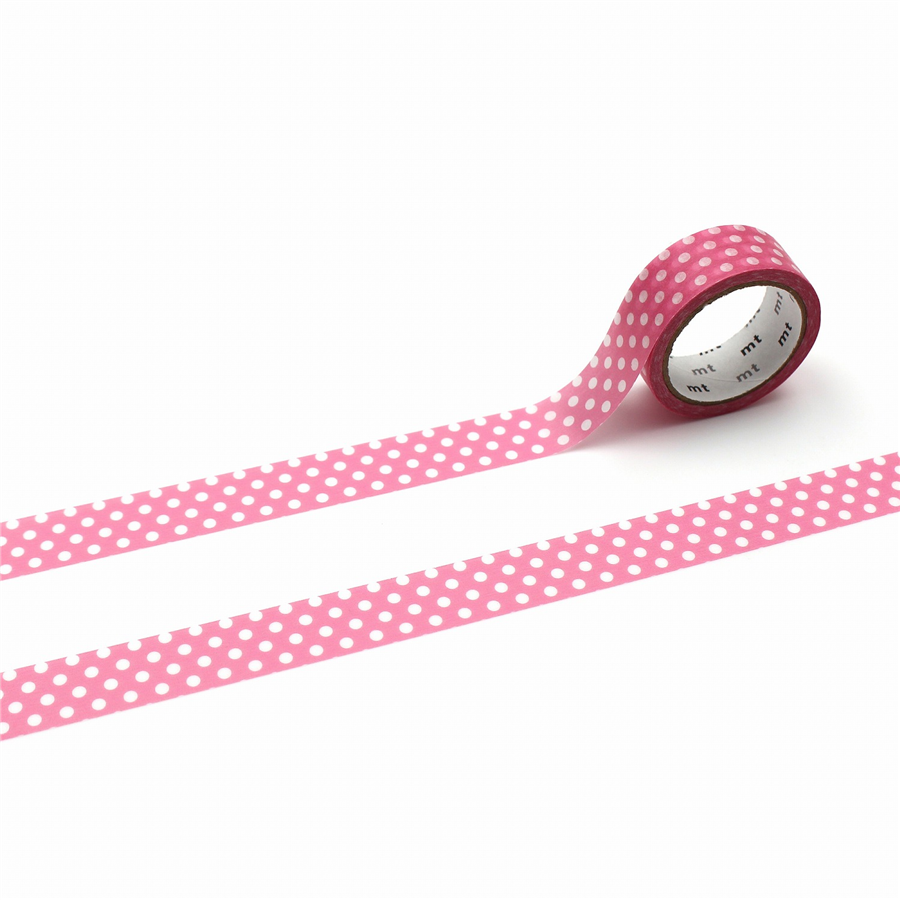 Kamo-i Masking Washi Tape 15mm×5m Dot Aurora Pink