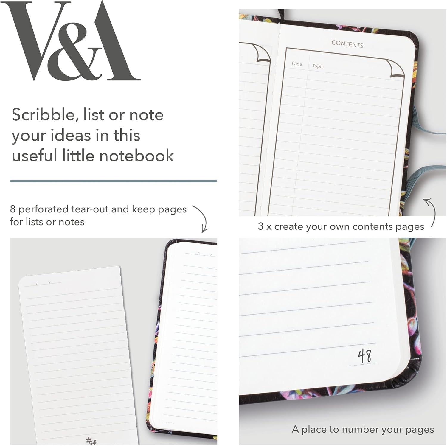 IF Bookaroo Pocket (A6) Notebook Journal Çizgili Defter  -  Kilburn Black Floral