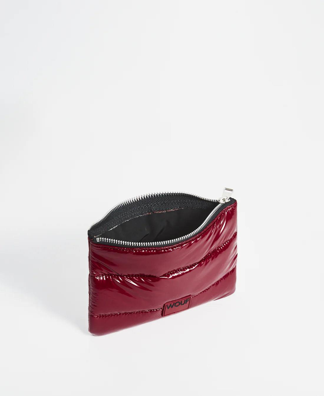 Wouf Burgundy Glossy Pouch  - El Çantası