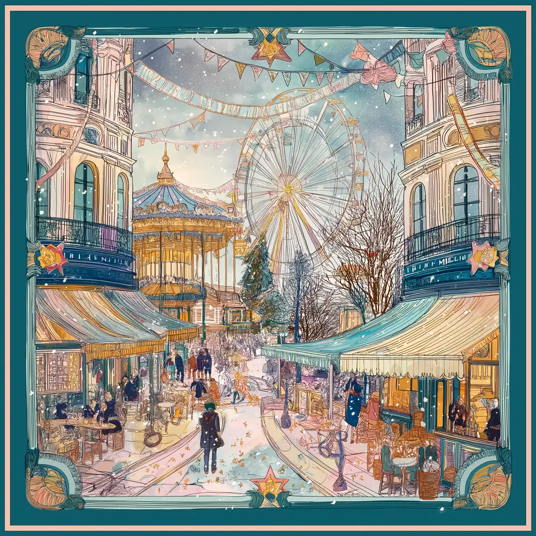 Le Carrousel Magique İpek Fular