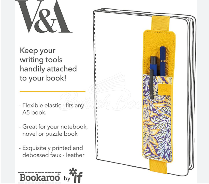 If Bookaroo Pen Pouch Sarı Çiçekli Lastikli Kalemlik