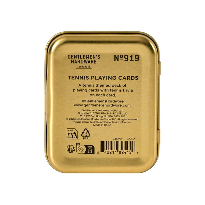 Gentlemen's Hardware Tenis Temalı İskambil Kağıdı