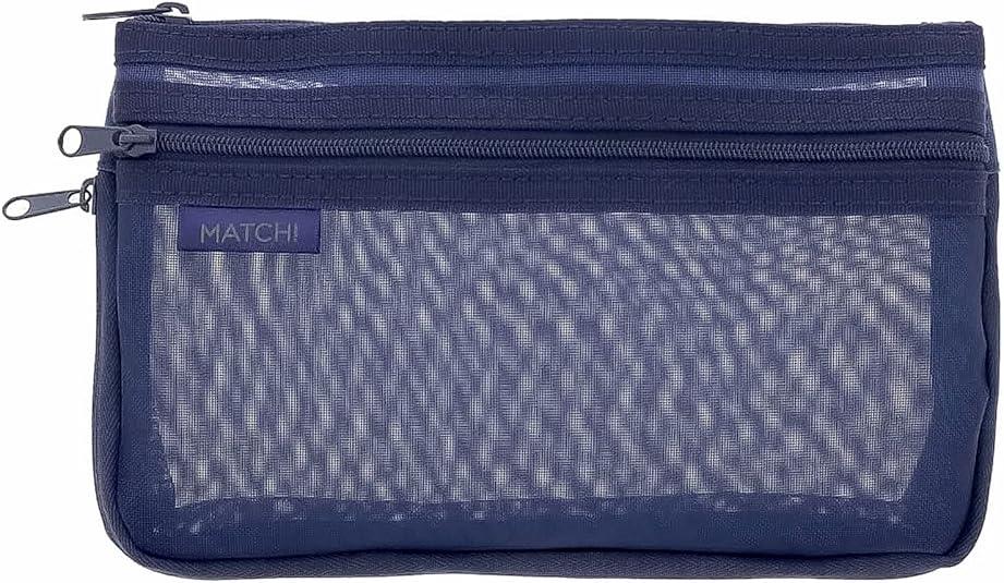 Sun-Star Match! Çift Bolmeli Fermuarlı Kalemlik Koyu Mavi