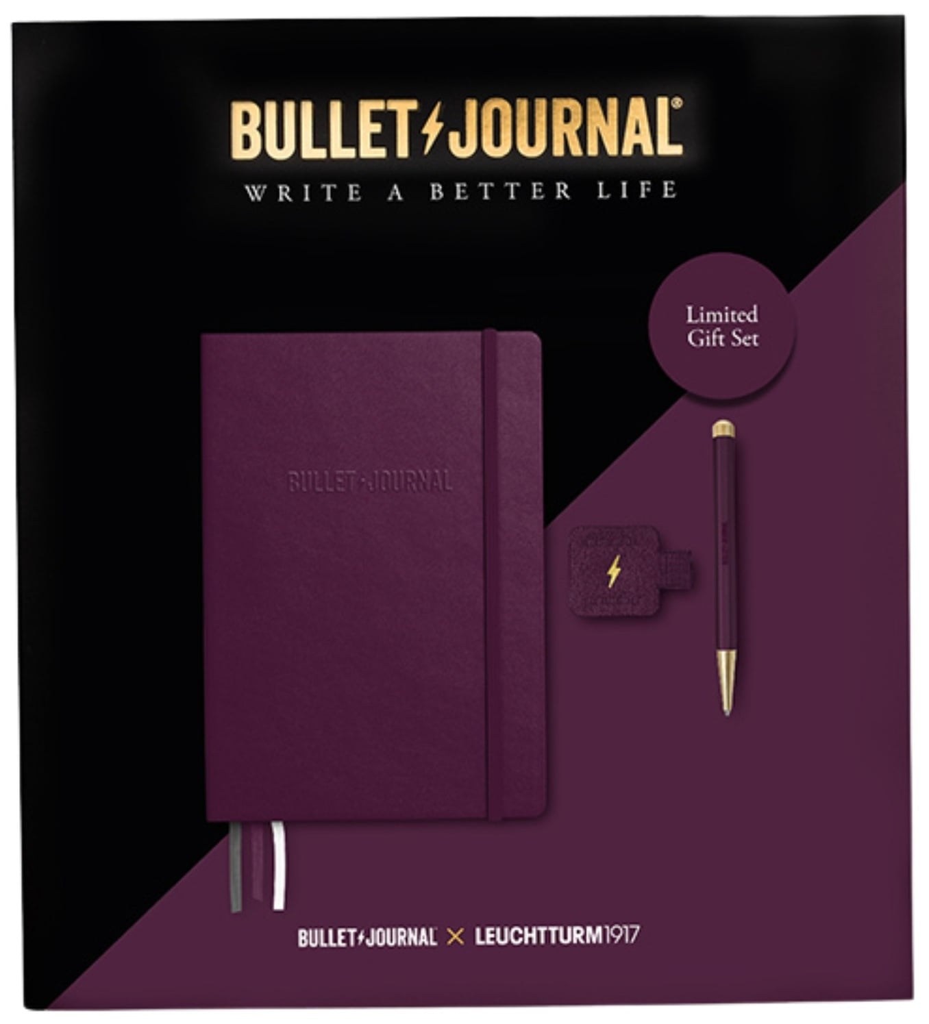 Leuchtturm 1917 Bullet Journal , Orta Boy (A5), Sert Kapak, 206 Numaralı Sayfa Noktalı Defter Purple26  400425