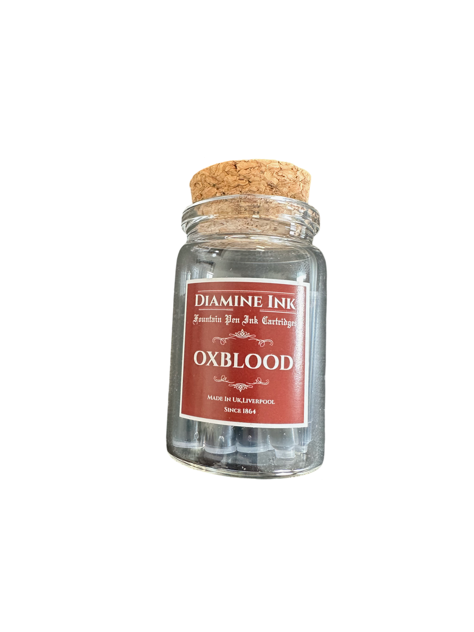 Diamine Mantar Kapak Cam Şişe 12'li Kartuş Seti Oxblood