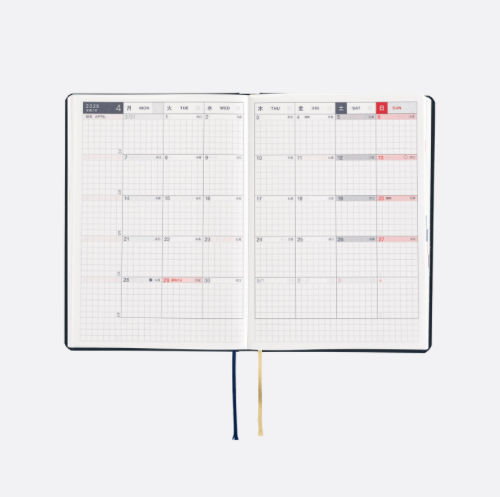 Hobonichi Techo Hon English Version A6 2025 Slash Navy 