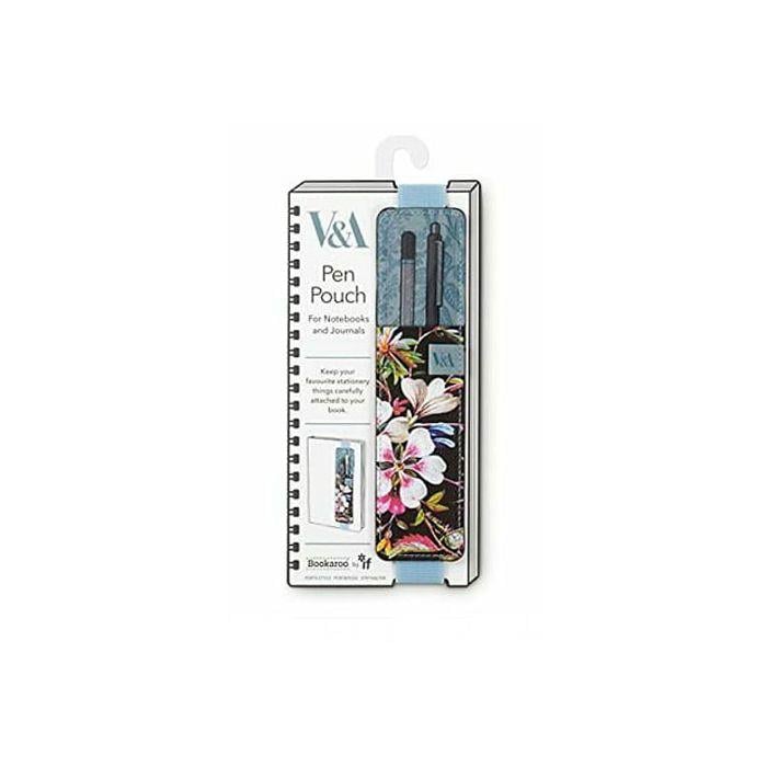 If Bookaroo Pen Pouch Siyah Çiçekli Lastikli Kalemlik