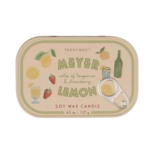 Paddywax Bistro Meyer Lemon Printed Tin Candle -  Tangerine & Strawberry 127 gr Mum