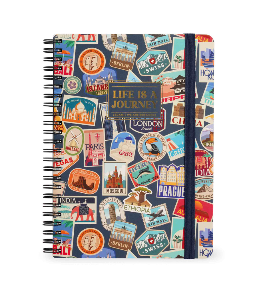 Legami Çizgili Spiral Ciltli Defter - Max - Gezi Desenli