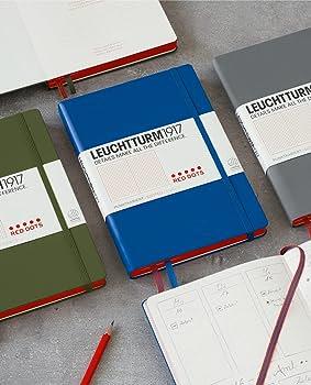 Leuchttrum 1917 Limited Edition Red Dots Medium(A5) Sert Kapak, 251 Numaralandırılmış Kırmızı Noktalı Sayfa Defter Army 357697