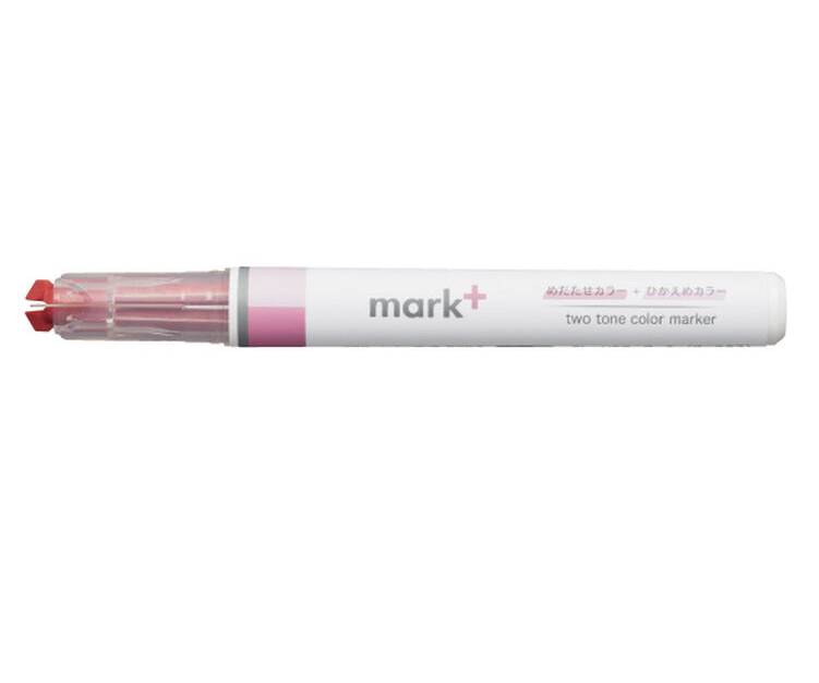 Kokuyo Mark+2 Tone Çift Uçlu Fosforlu Kalem Pink-Light Pink