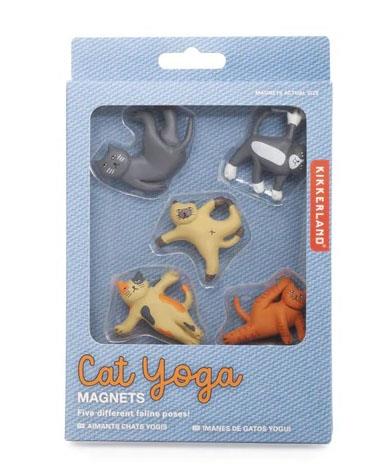 Kikkerland Yoga Cat Magnets Seti