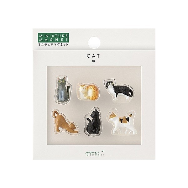 Design Phil Midori Mini Magnets Klips, 6-Pack, Cat