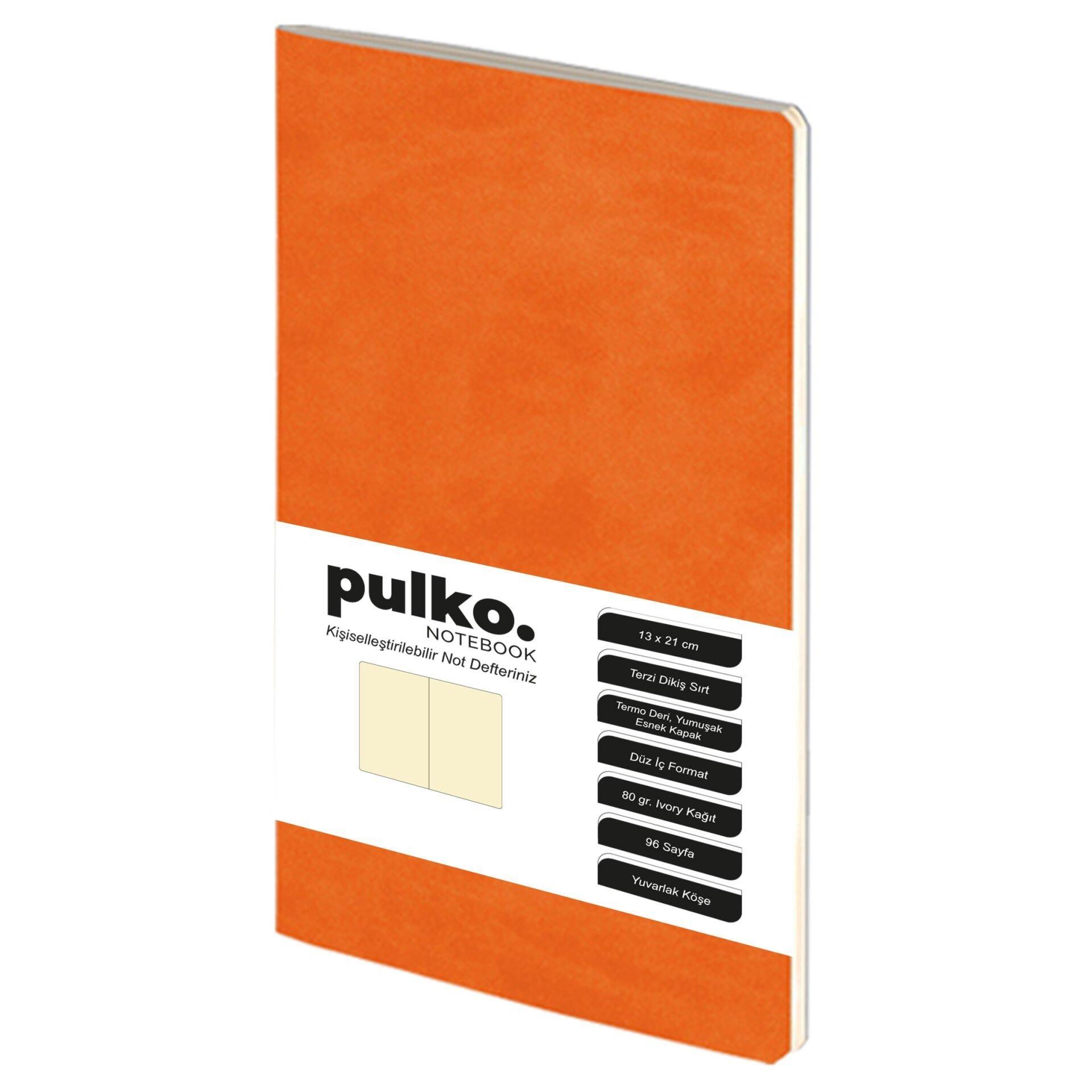 Pulko Terzi Dikiş 13x21 cm Çizgisiz Defter Turuncu