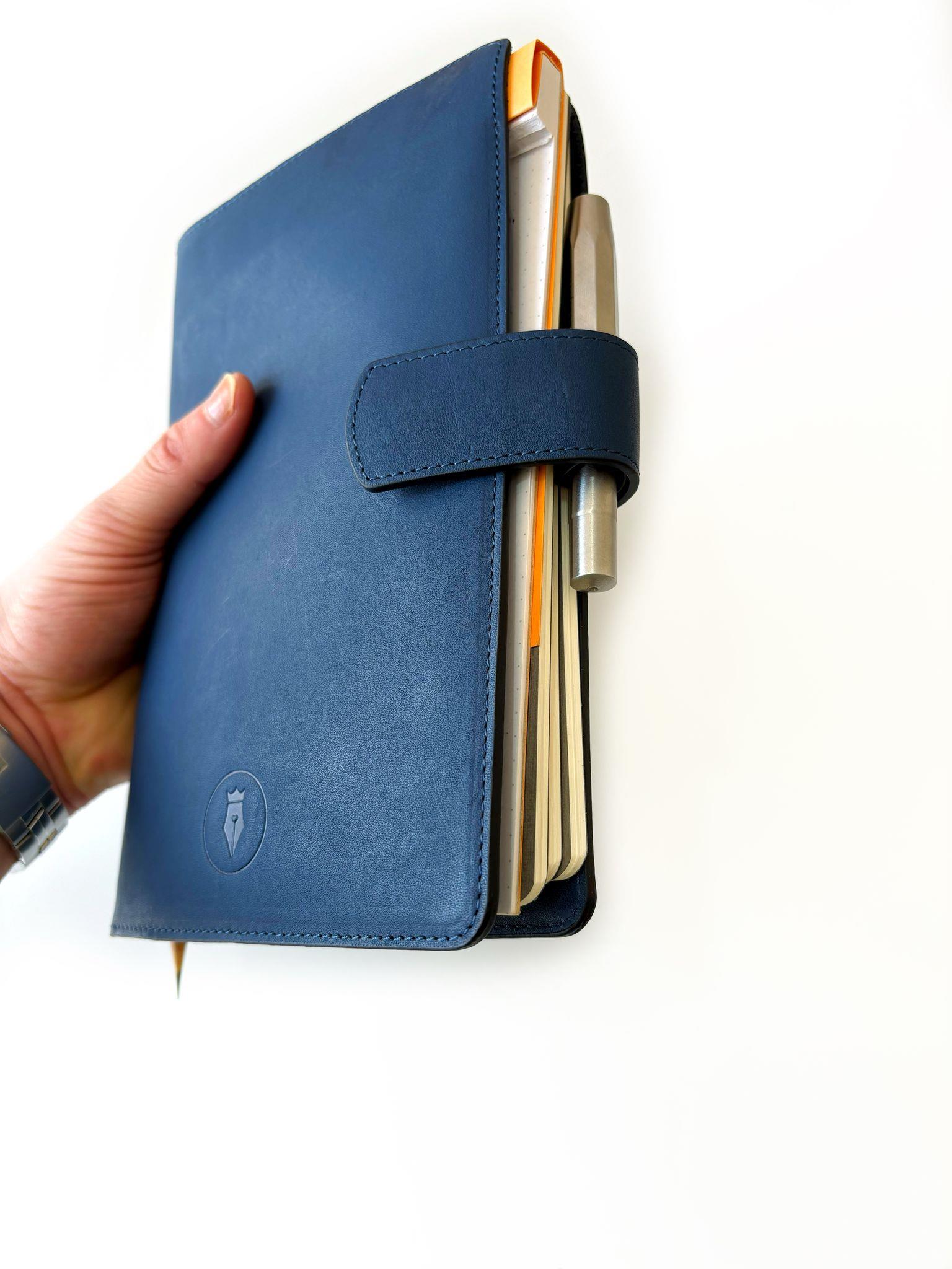 Eng Leather A5 Ebatlı Deri Defter Kılıfı ve Organizer Navy