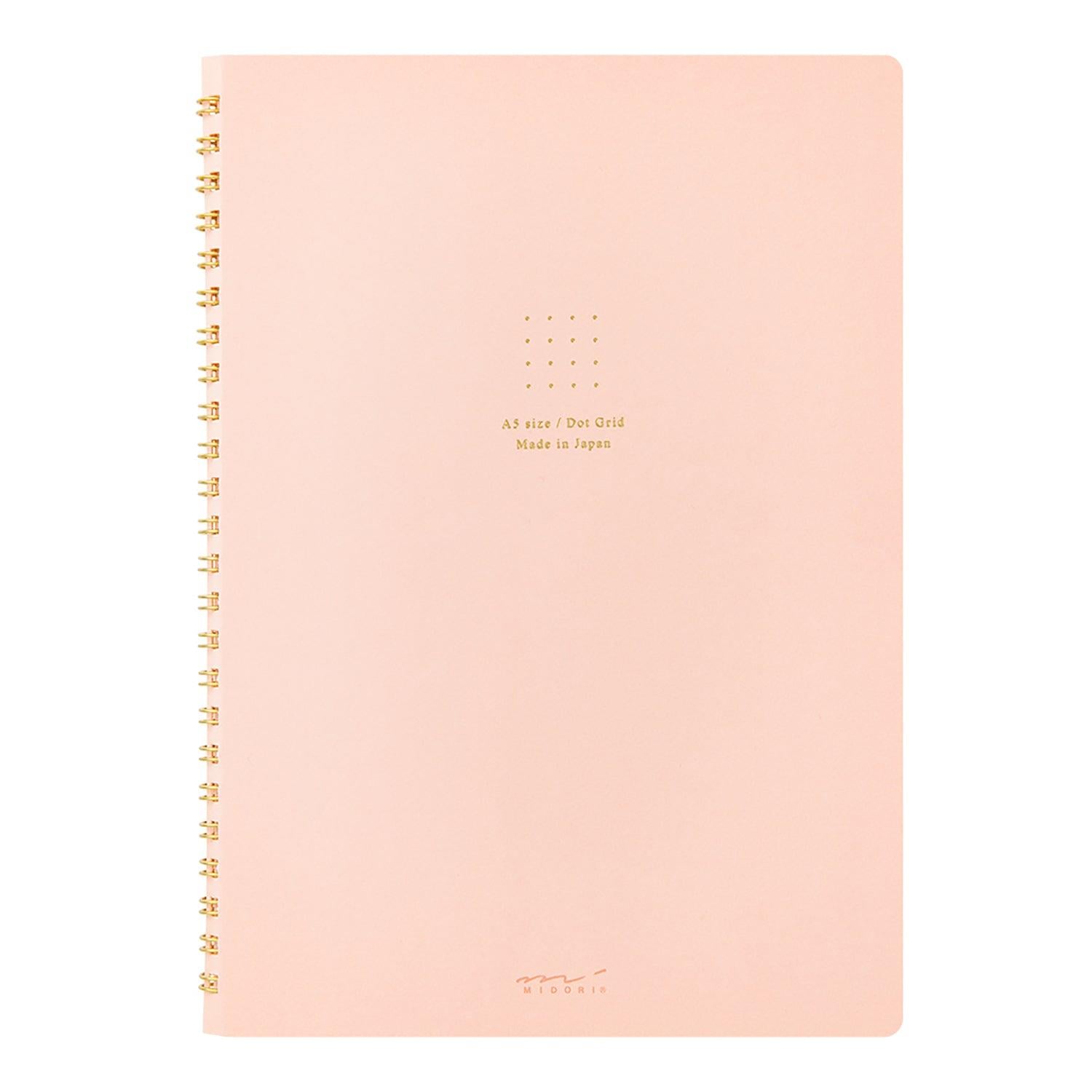 Midori Ring Notebook A5 Color Dotted Noktalı Defter Pink