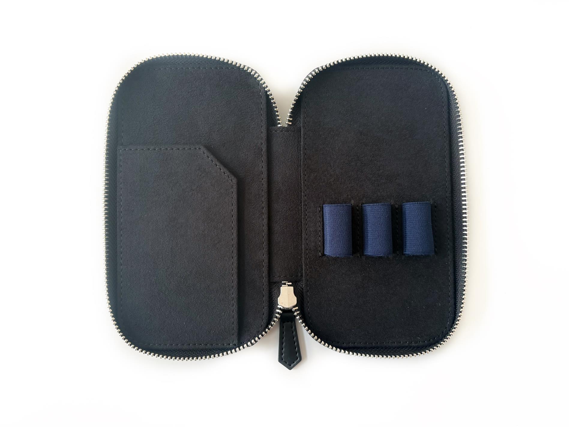 Eng Leather 3'lü Kalem Kılıfı Dark Black - Vegan