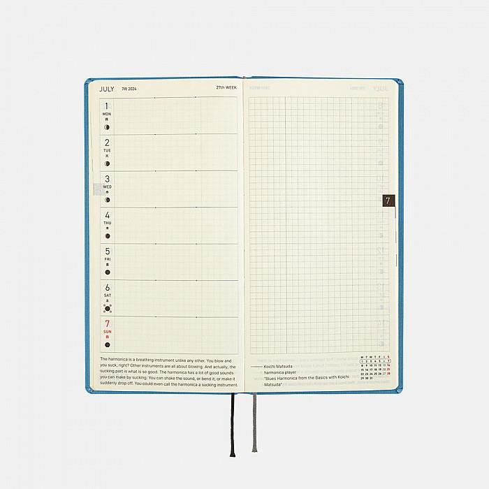 Hobonichi Techo Weeks Mega Japanese Version 2024 Jan. Start Celeste Blue