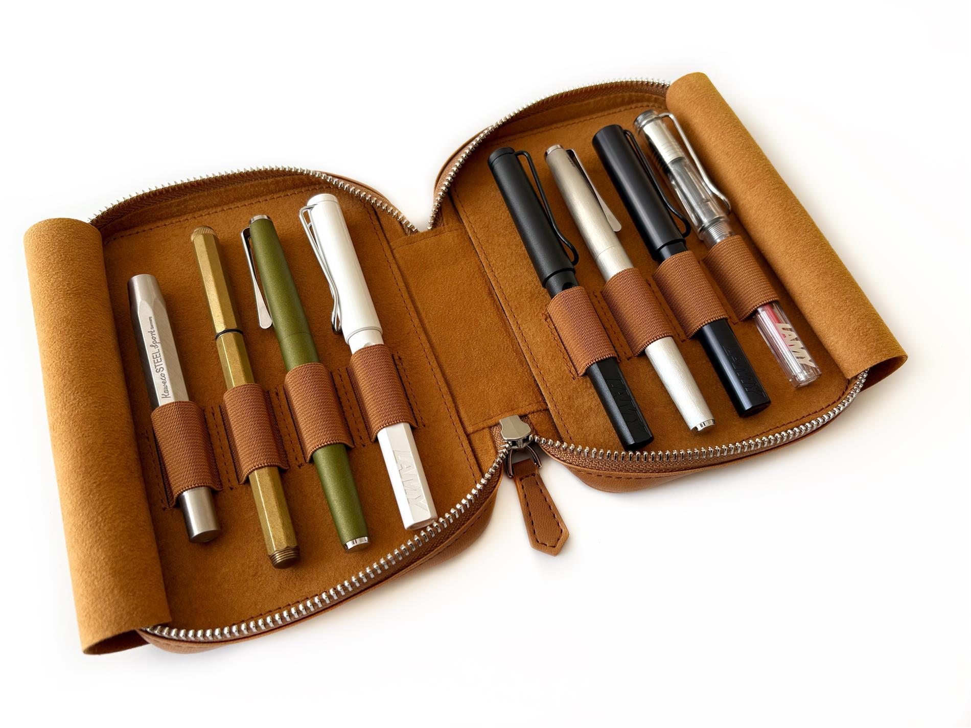 Eng Leather Vegan Apple Skin Sahra - Light A6  8 li Kalem Kılıfı 