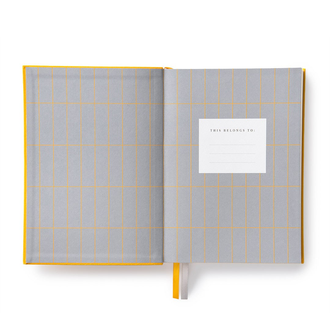 Ohh Deer Kaleido Tasarımı A5 288 Sayfa Kumaş Kapak Günlük Planlayıcı Yellow Daily Planner 12749