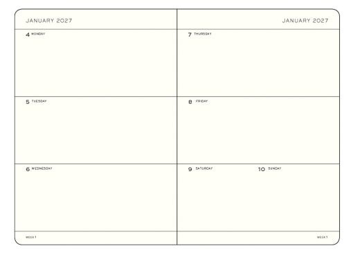 Leuchtturm1917 Planner 2027 - 12M Haftalık Planner Medium A5 2027 Yumuşak Kapaklı İngilizce Cherry 400295