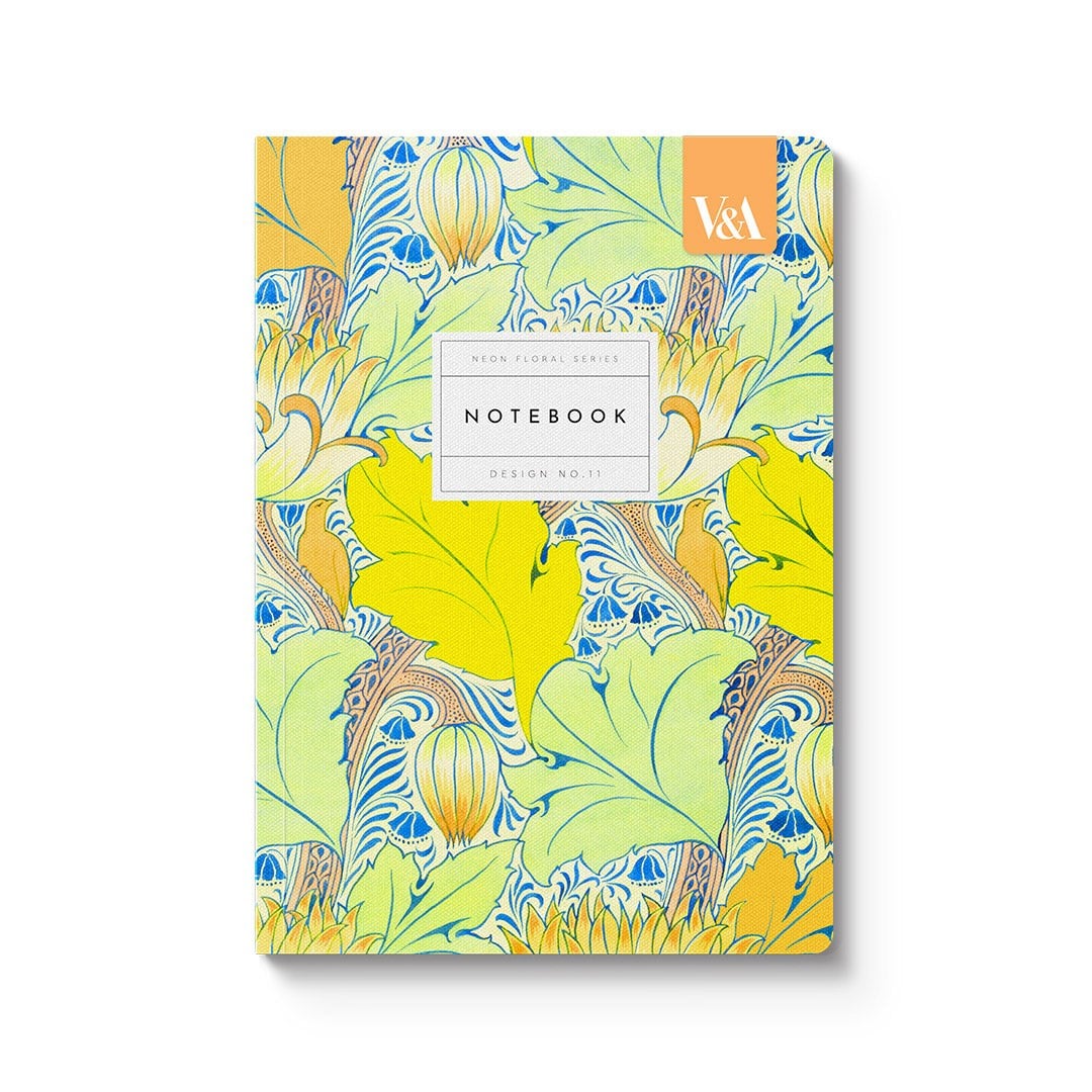 Ohh Deer V&A Tasarımı A5 176 Sayfa Premium Yumuşak Kapak Çizgili Defter Neon Floral Arts & Crafts 12539