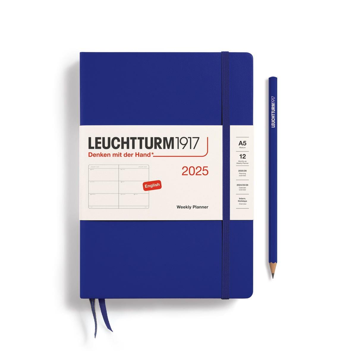Leuchtturm1917 2025 Haftalık Planlayıcı, Orta Boy (A5), 144 Sayfa, İngilizce, Ink 370775