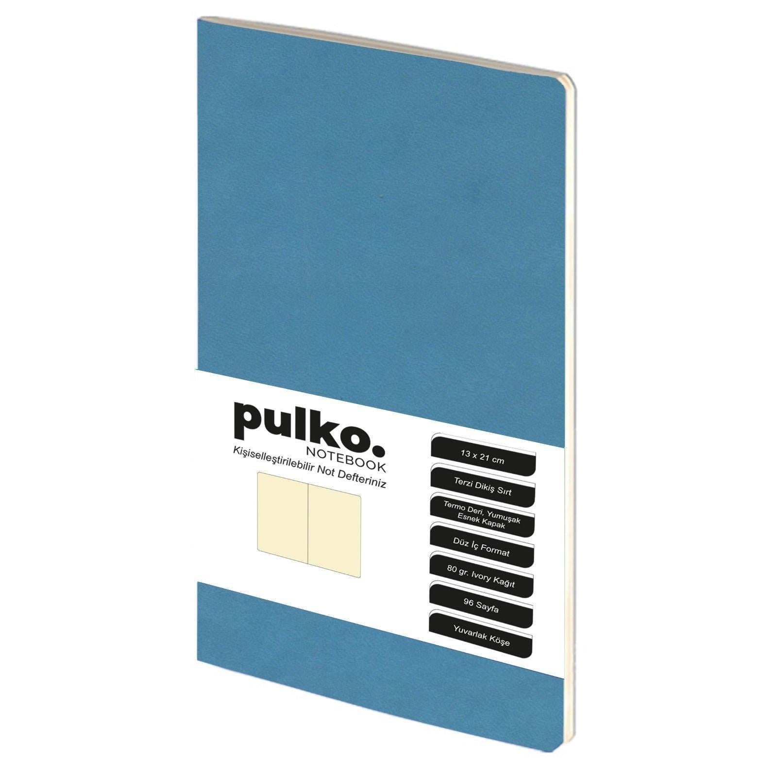 Pulko Terzi Dikiş 13x21 cm Çizgisiz Defter Deniz Mavisi
