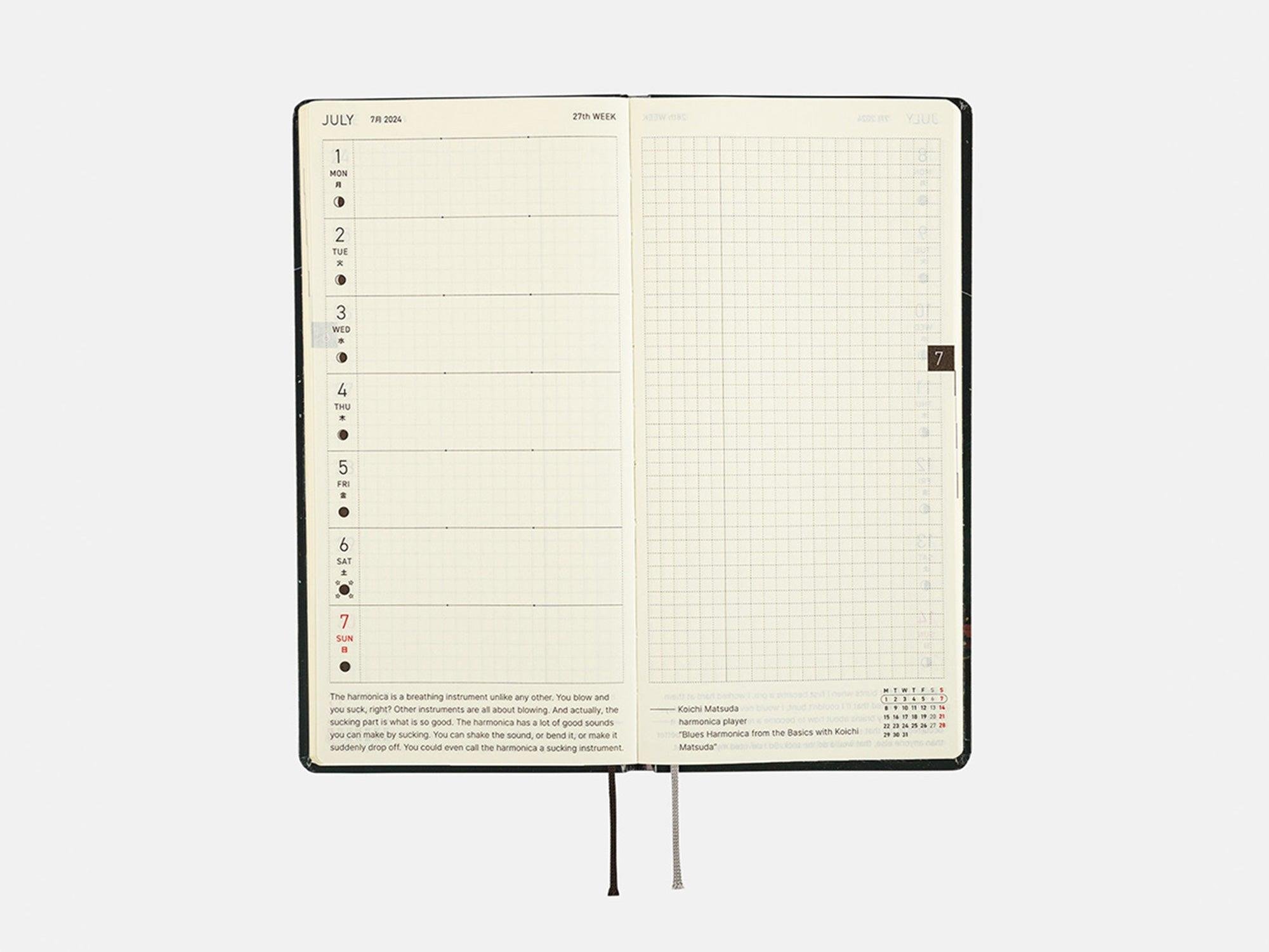 Hobonichi Weeks Japanese Version 2024 Jan. Start Hiroko Kubura Another Night Of Falling Star Sparklers