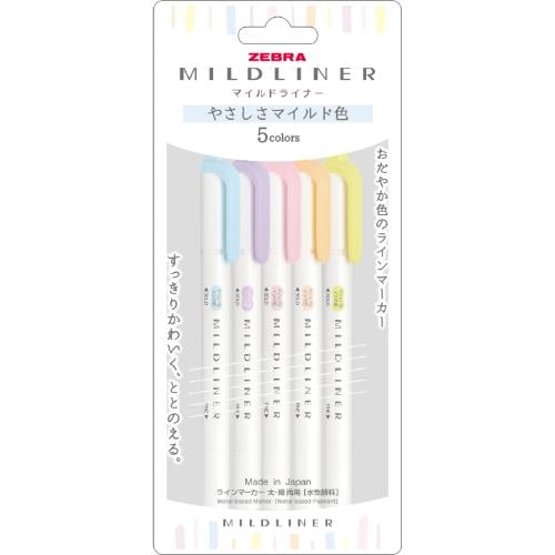 Zebra Mildliner Çift Taraflı Fırça Uçlu Işaretleme Kalemi 5li Set  5C-YC-N SET
