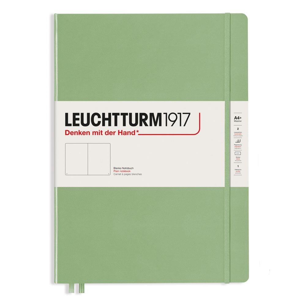 Leuchtturm1917 Master Classic (A4+), Sert Kapak, 235 numaralandırılmış Çizgisiz Sayfa, Sage, 363921 