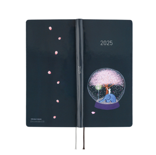 Hobonichi Techo Weeks 2025 Hiroko Kubota: Night Cherry Blossom Snow Globe Ajanda/Planner