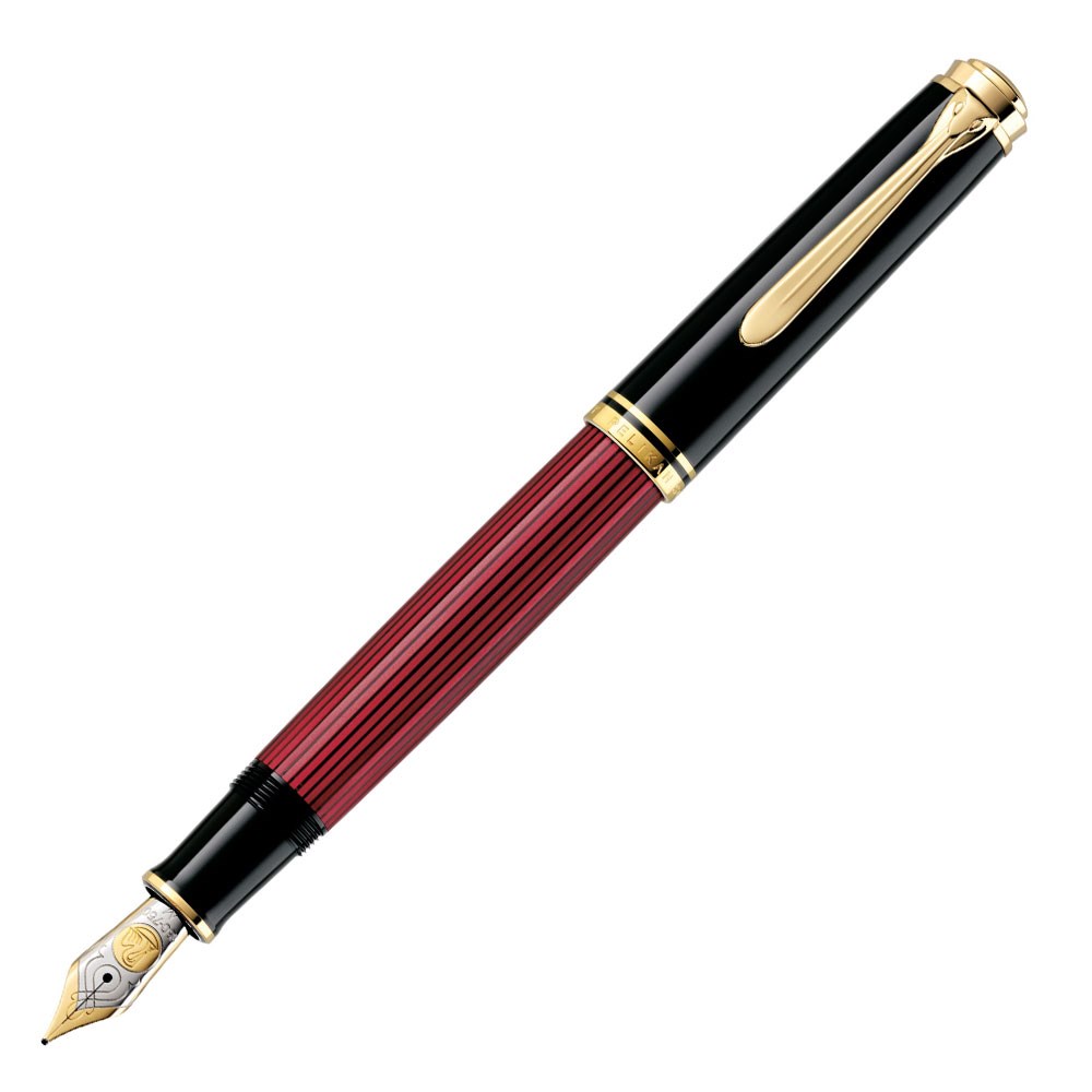 Pelikan Souveran M800 Red Black Fountain Dolma Kalem EF Uç