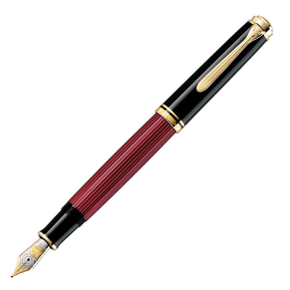 Pelikan Souveran M800 Red Black Fountain Dolma Kalem EF Uç