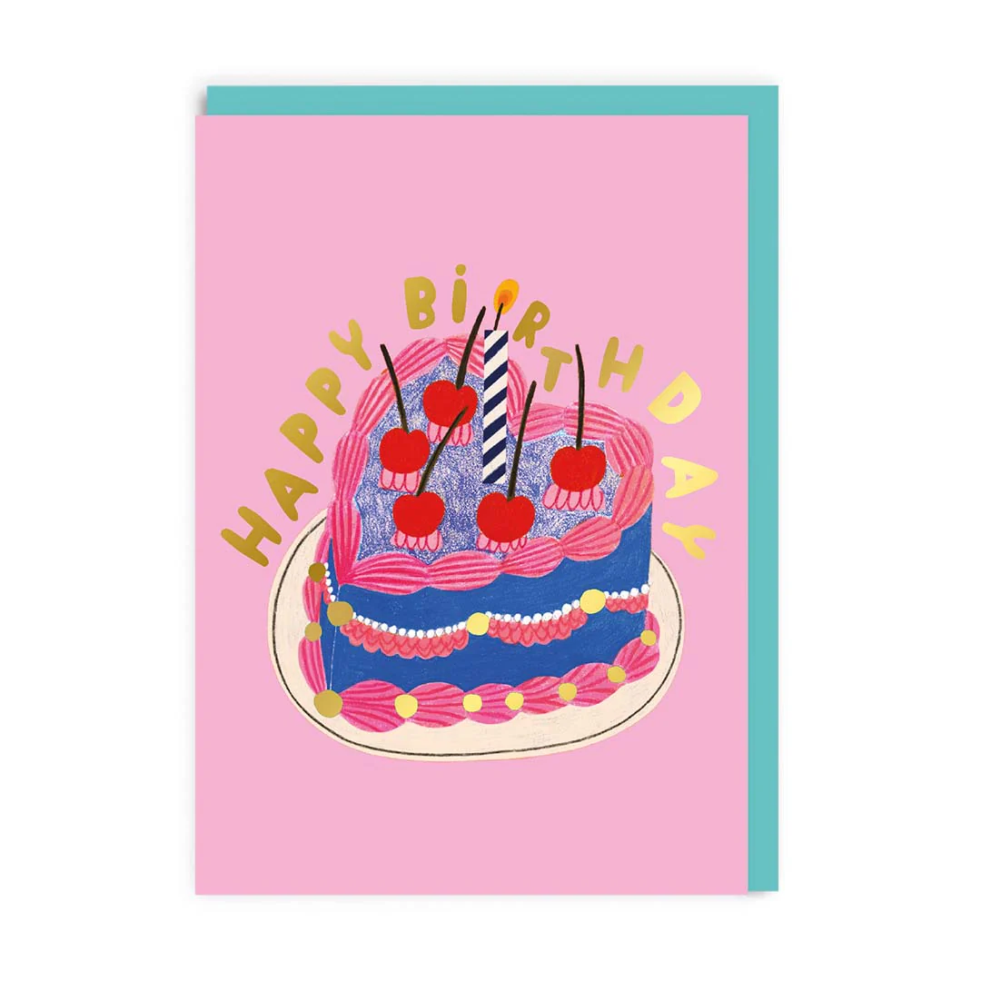 Ohh Deer Daria Solak Illustrations Tasarımı A6 Kartpostal HBD Heart Cake 7300