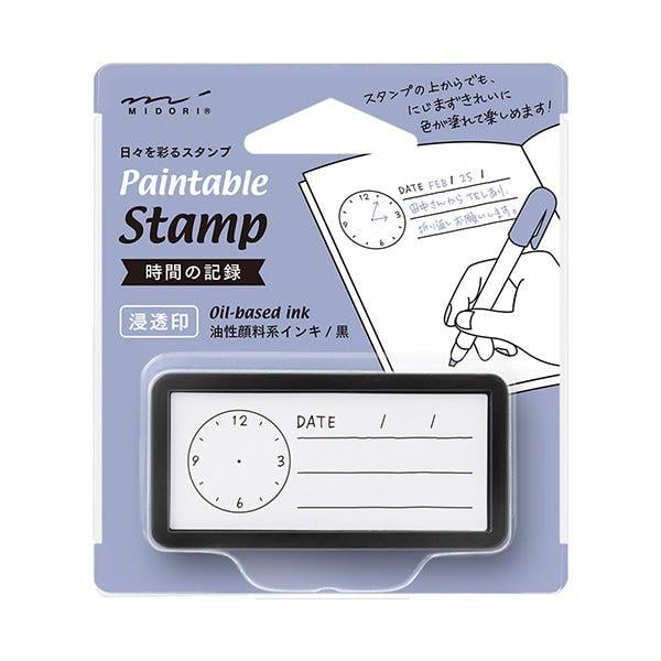 Midori Paintable Penetration Stamp Damga - Half Size - Time Record 35511006