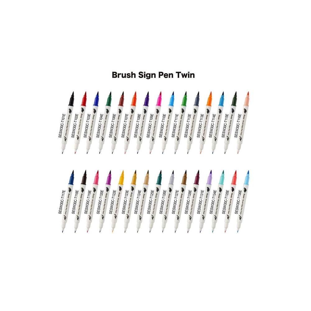 Pentel Brush Sing Pen Twin Çift Taraflı Fırça Uçlu Kalem Orange