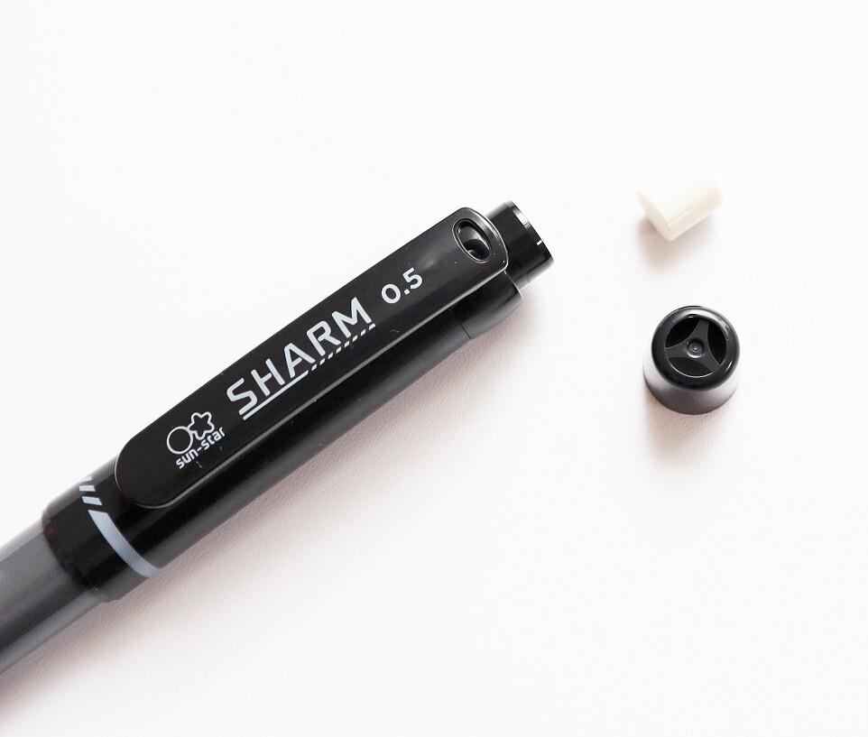 Sun-Star Sharm Çift Başlıklı 0.5 mm Versatil Kalem ve Silgi Siyah
