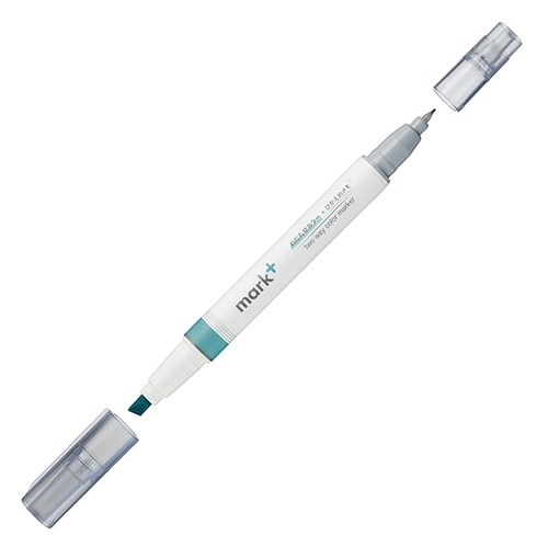 Kokuyo Mark+ Çift Taraflı ( Fosforlu ve Fineliner) Kalem Turquoise/Turquoise