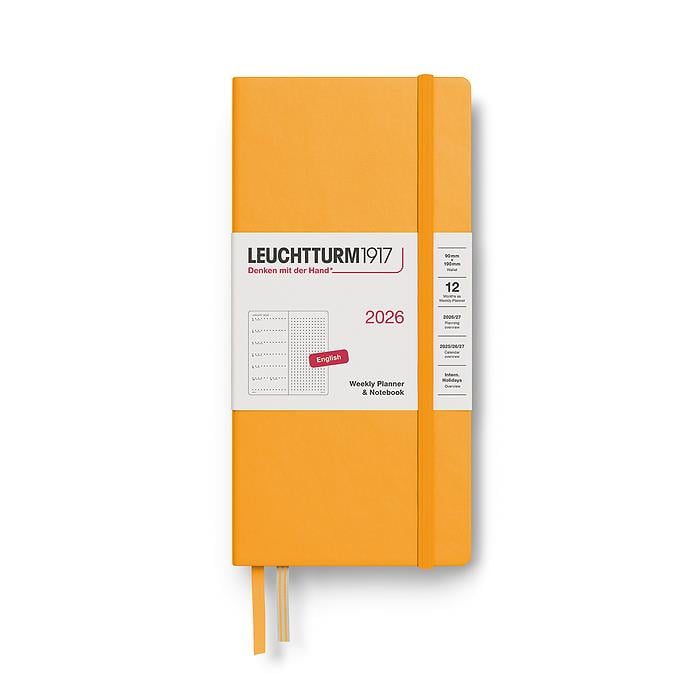 Leuchtturm 1917 Weekly Planner & Ajanda Defter Noktalı Wallet (B6+ x A6) 2026, Rising Sun, English 372880
