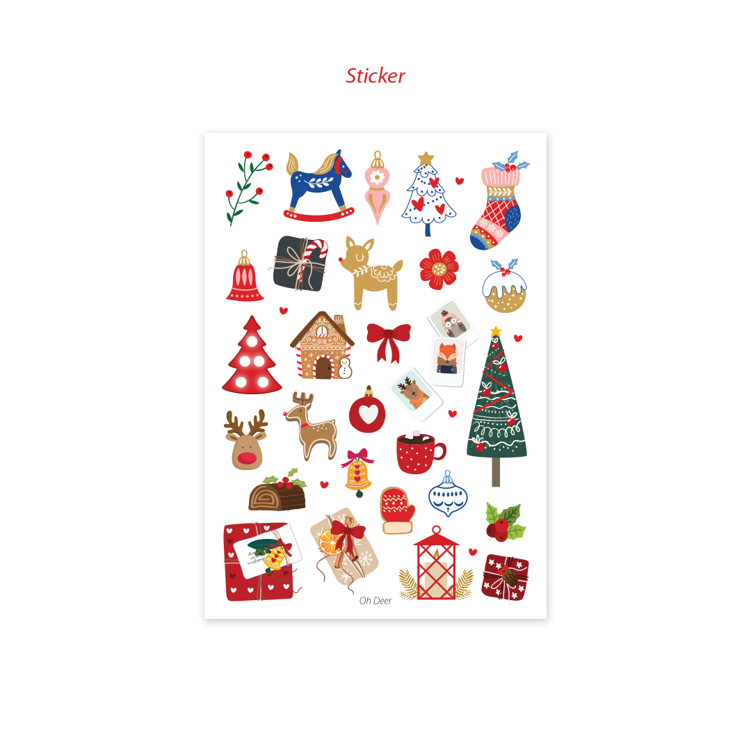Oh Deer! Sticker, Washi Bant ve Kesme Süsleme Seti