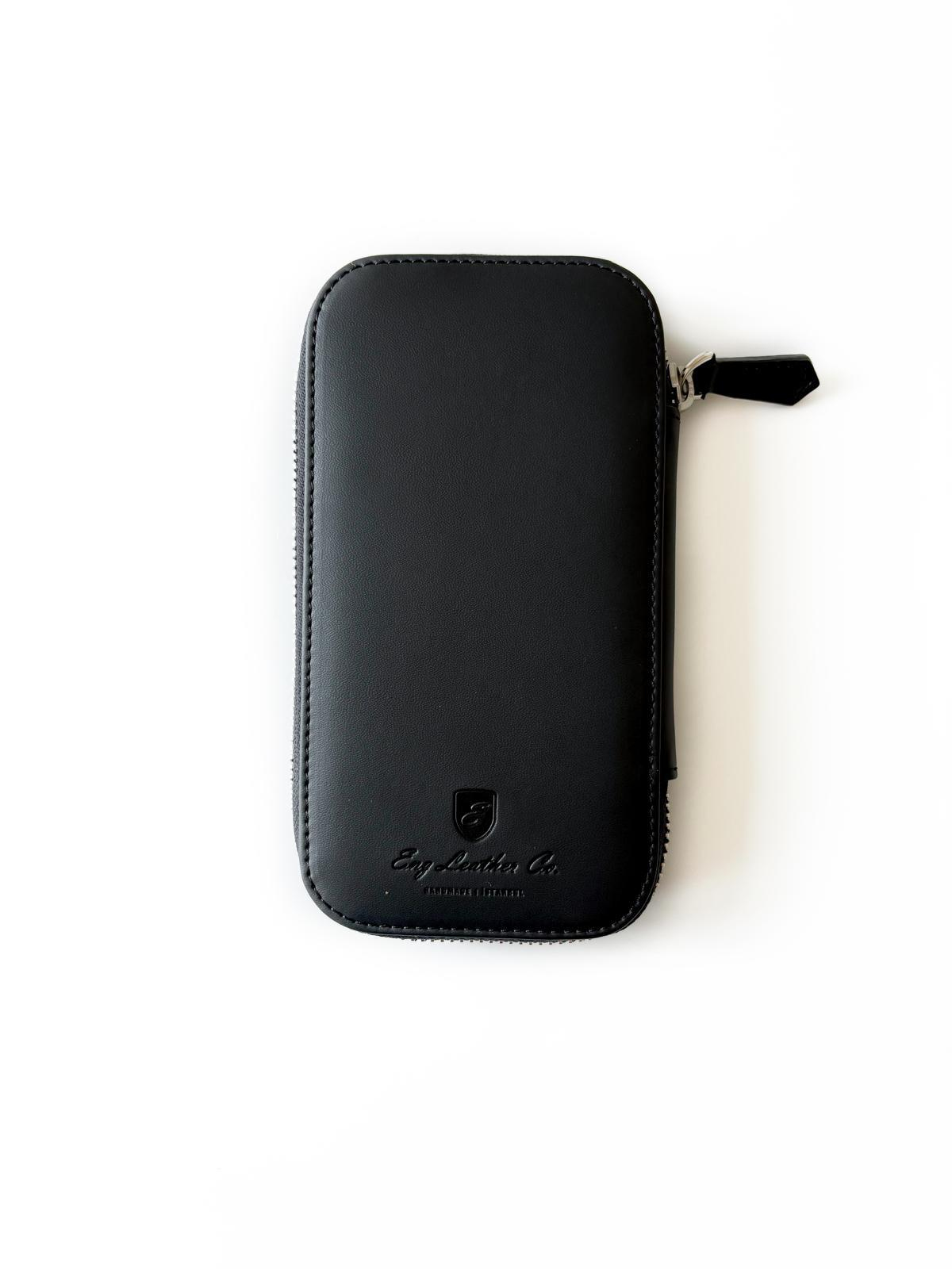 Eng Leather 3'lü Vegan Kalem Kılıfı Tea Leather Dark Black 