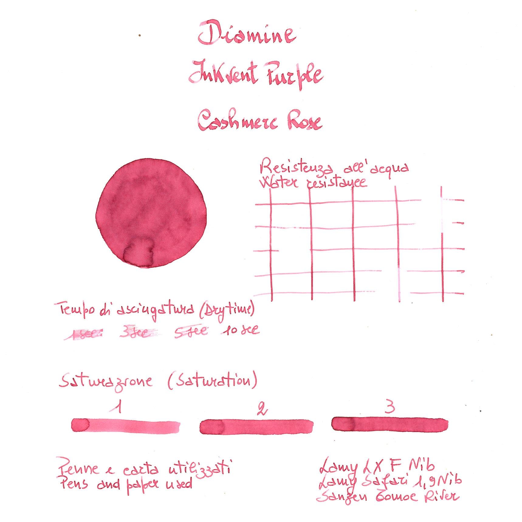 Diamine Inkvent Purple Collection Chameleon Şişe Mürekkep 50 ml Cashmere Rose