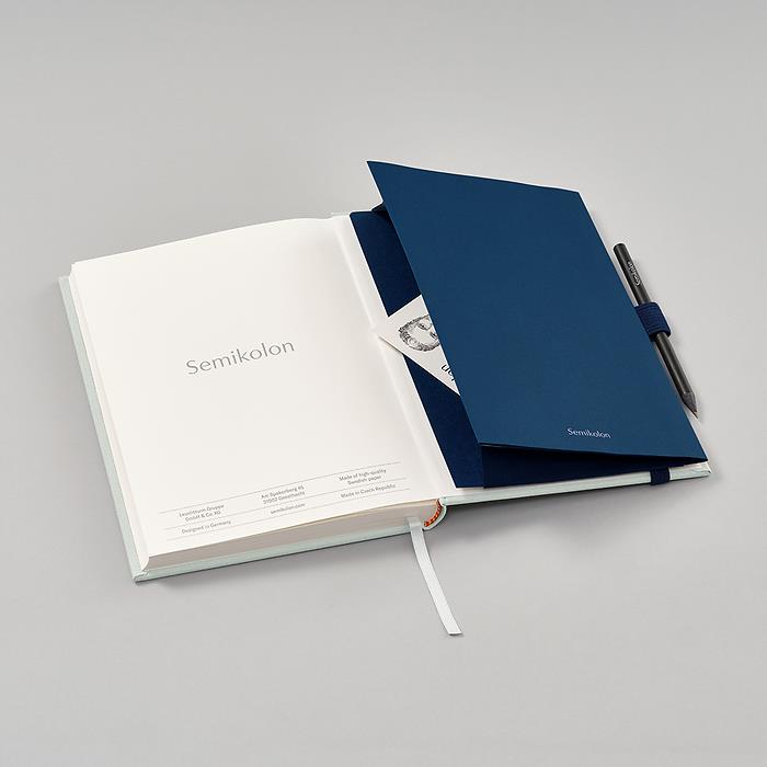 Semikolon Patch Pocket (Defter Körüğü), A5, Heritage Line Pure, marine