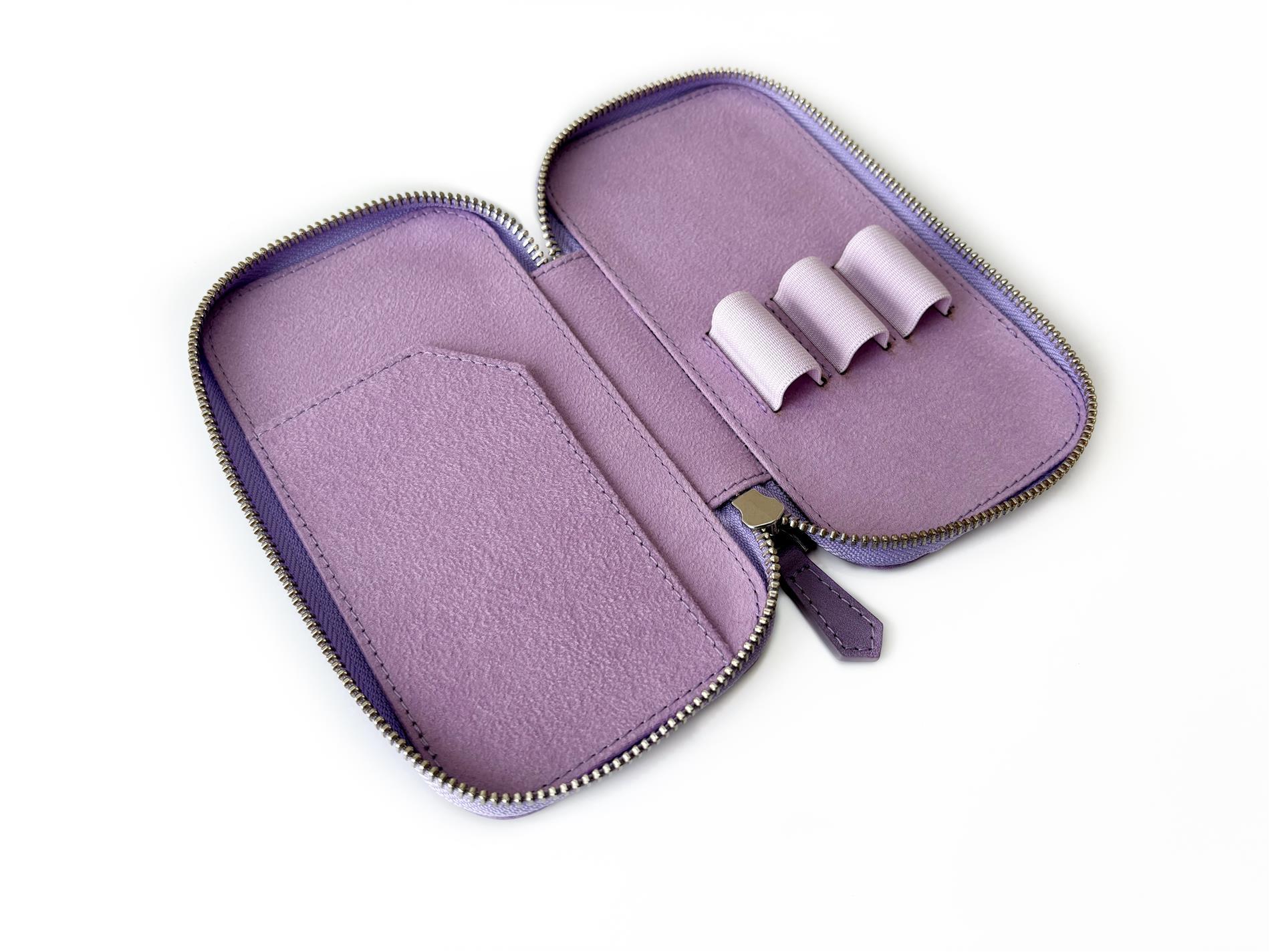 Eng Leather Light Lavender 3'lü Deri Kalem Kılıfı