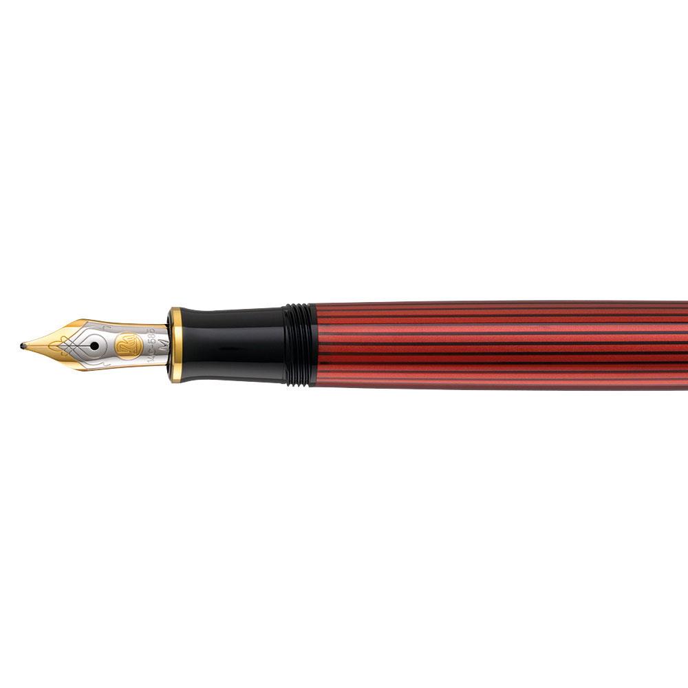 Pelikan Souveran Series M400 Dolma Kalem Burgundy Black Pearlescent Bordo Siyah Sedefli  EF Uç