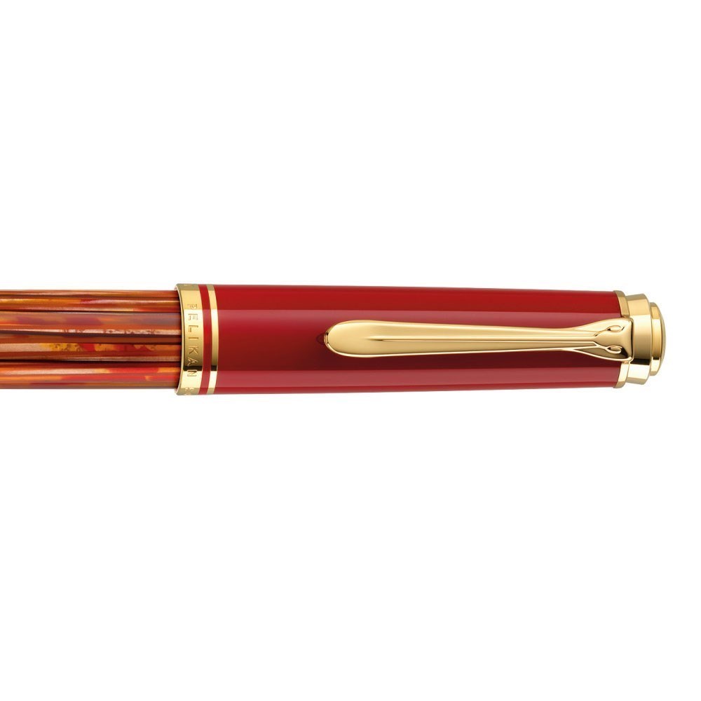 Pelikan Souveran Series M600 Tortoiseshell Red Dolma Kalem EF Uç