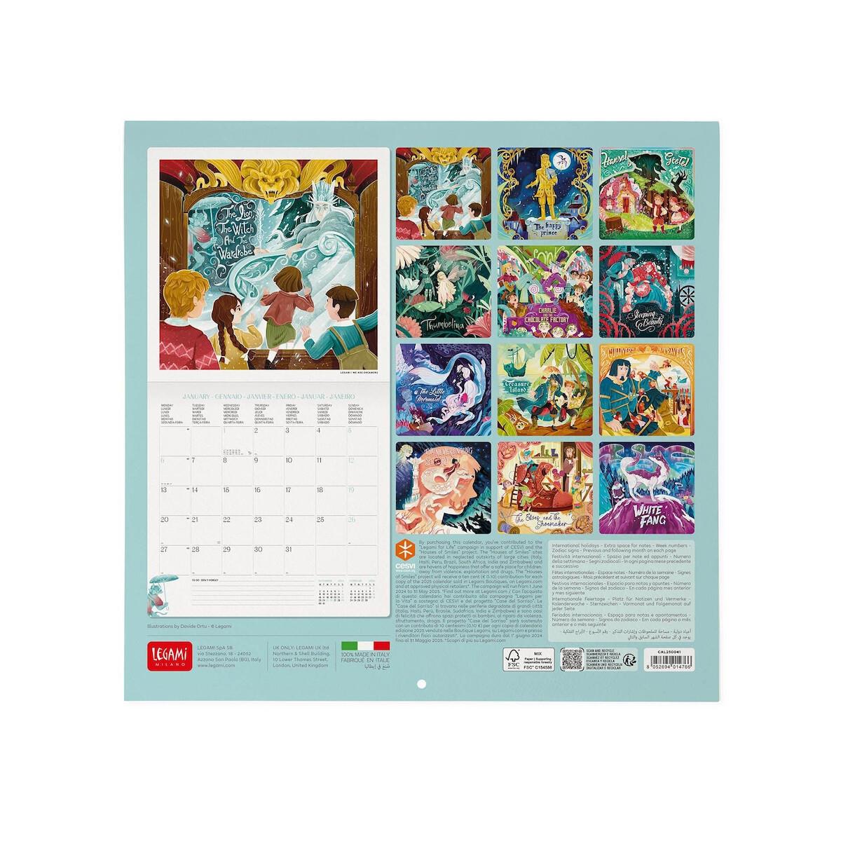 Legami 2025 Once Upon A Time Wall Calendar 30 x 29 cm Duvar Takvimi
