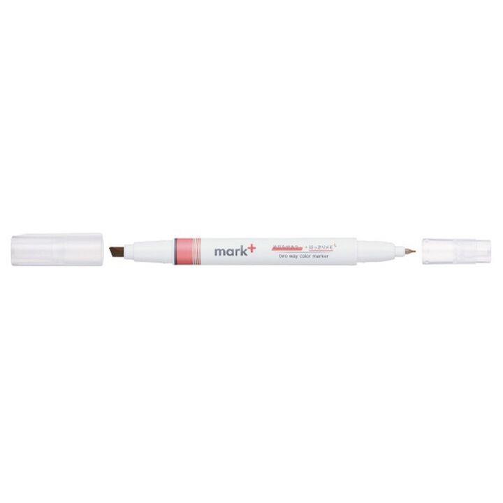 Kokuyo Mark+ Çift Taraflı ( Fosforlu ve Fineliner) Kalem Red